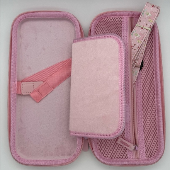 HYPERCASE Pink Case for Nintendo Switch with Shoulder Strap Cartoon Bunny - Picture 3 of 5